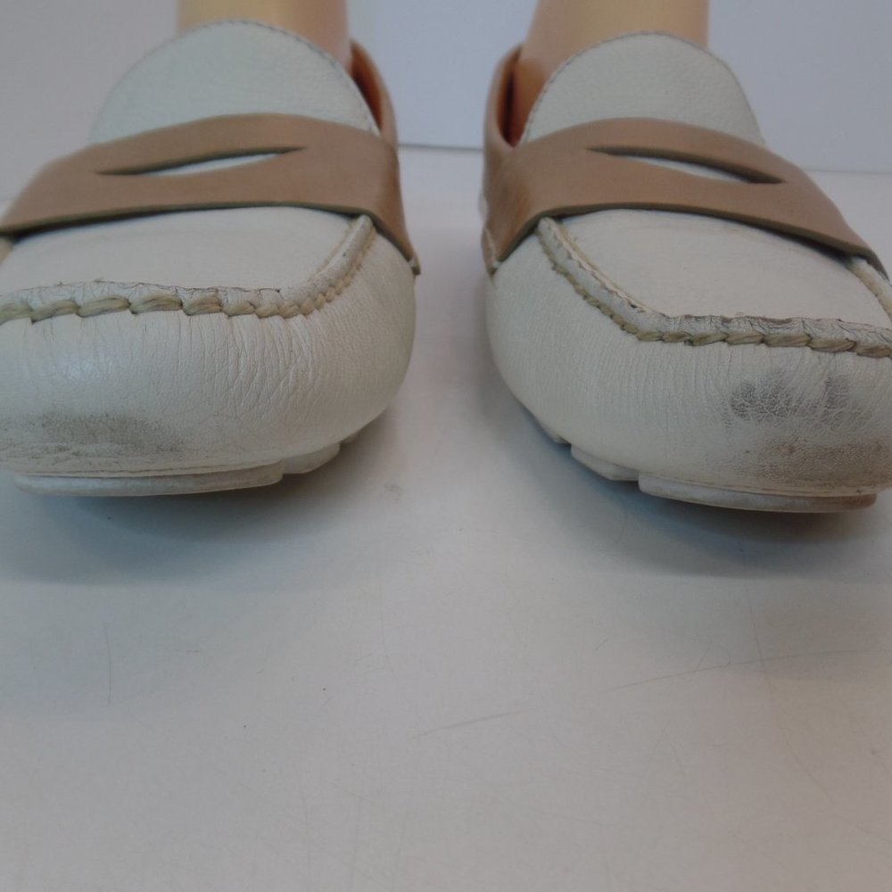 Cole Haan Air White & Tan Leather Slip on Driving Loafers Shoes Sz 9 #D39386 - Picture 12 of 16